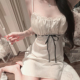 矜贵 欧若拉睡衣女 法式 春夏优雅贵气大小姐缎面冰丝带胸垫睡裙