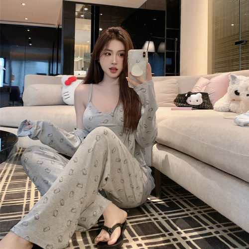 欧若拉女减龄莫代尔带胸垫家居服