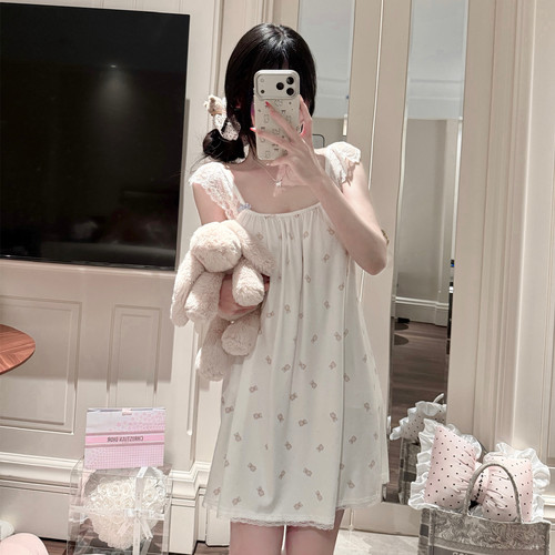 软萌可爱夏日少女心莫代尔睡裙