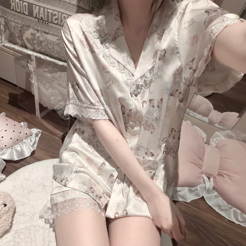 可爱减龄少女心冰丝短袖短裤