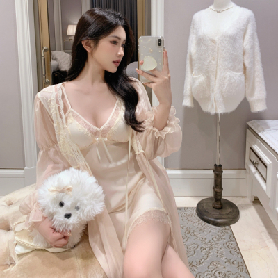 欧若拉睡衣女【浪漫香氛】定制款性感优雅带胸垫睡裙睡袍家居服夏