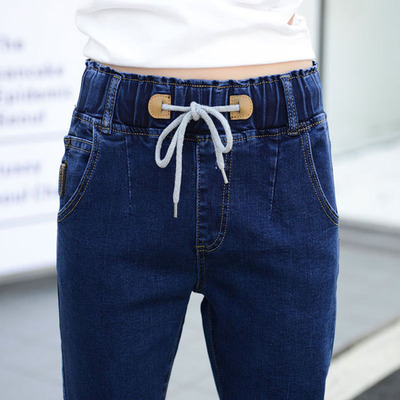 牛仔裤显瘦加绒高腰紧身小脚裤