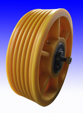 蒂森电梯帝森导向轮尼龙轮对重轮子轿顶反返绳轮机房铸铁克虏努伯