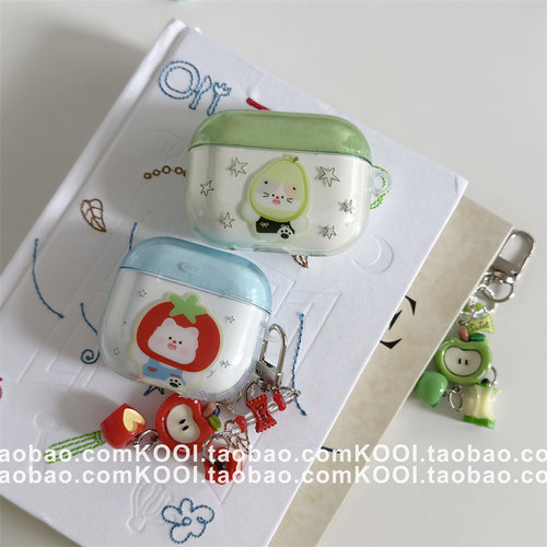 ins夏日可爱水果适用airpods4保护壳airpodspro3保护套新款苹果耳机保护壳pro2耳机套女款二三4代耳机壳超火
