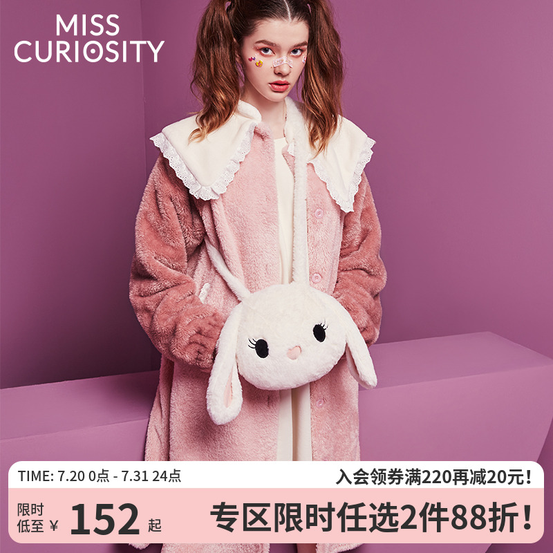 睡袍好奇蜜斯冬季加厚加绒可外