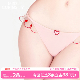 3条98元 女抗菌纯棉裆纯欲舒适 好奇蜜斯性感超薄蕾丝低腰三角内裤