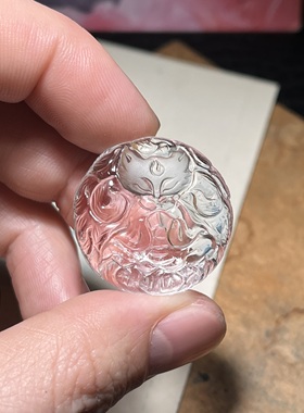 A2天然各种颜色水晶九尾狐吊坠项链手链手工立体雕刻男女款