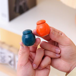 陶瓷超迷你小茶叶罐粉末药膏储存罐小号秀珍便携罐香粉胭脂包装盒