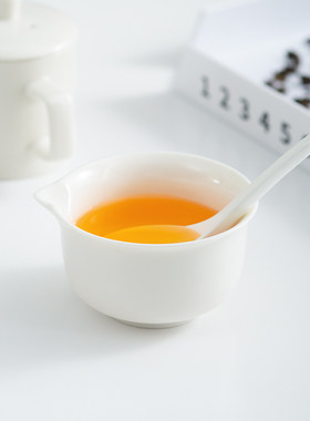 带嘴审评碗高白瓷斗茶专用
