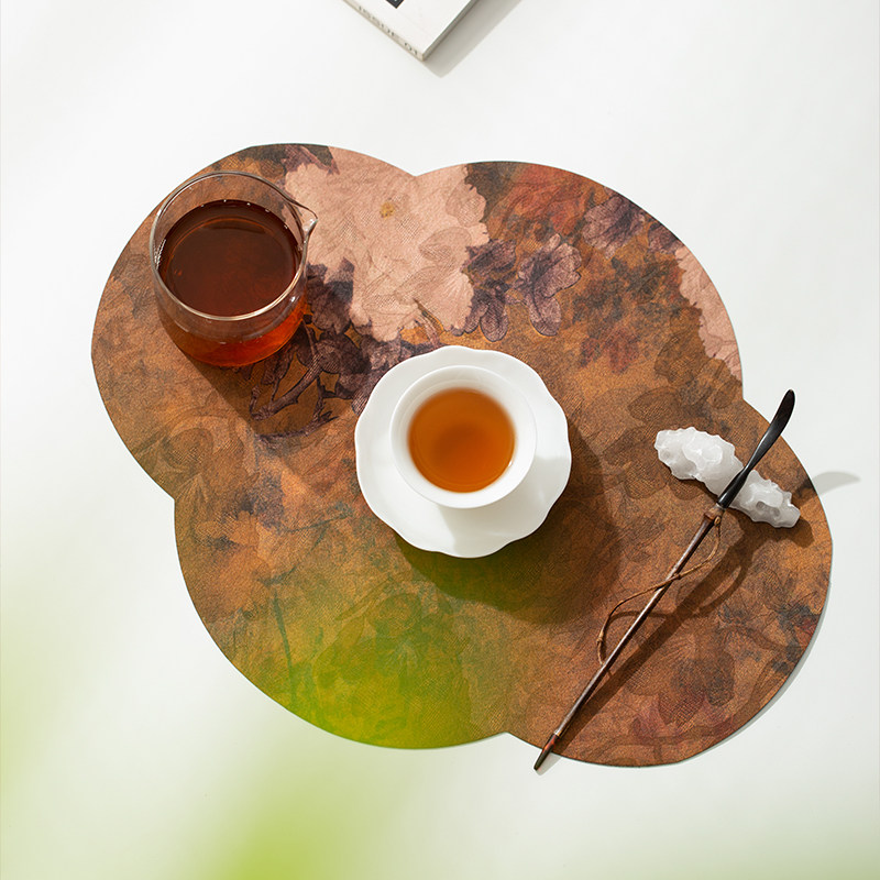 香云纱双面茶席新中式复古禅意茶桌布干泡茶艺古风干泡防水干泡台