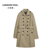 伦敦雾秋季 外套休闲商务通勤纯色合身女 收腰风衣款 新款 英伦风长袖