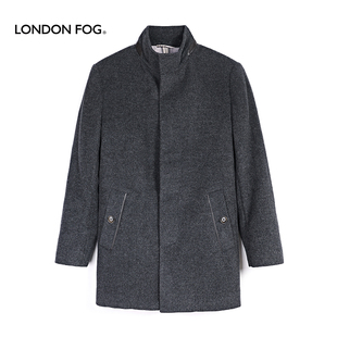 【羊毛】伦敦雾灰色中长款毛呢大衣男士商务休闲冬季新款呢子外套