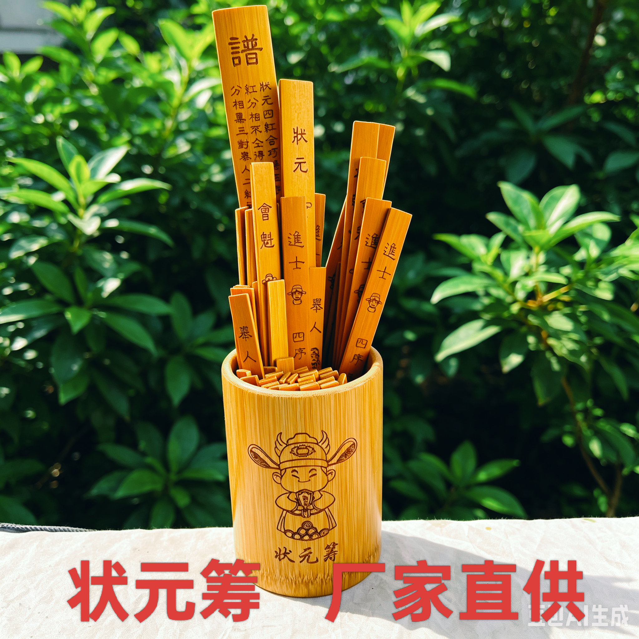 状元筹竹签竹牌鸿运竹签竹简娱乐签棋牌游戏抢状元竹简酒签定制