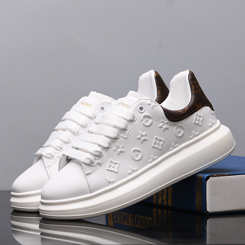 潮牌鞋子内增高真皮小白鞋男鞋2025秋季新款透气百搭男女松糕板鞋