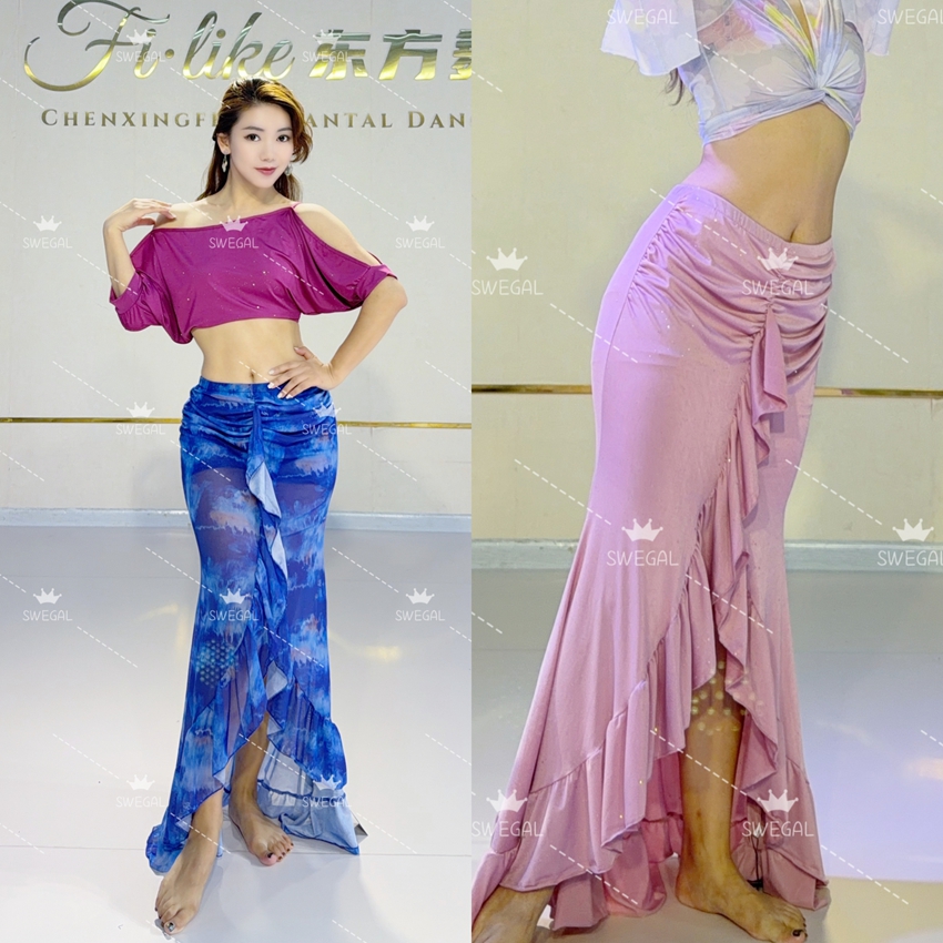 swegal肚皮舞裙2025新款花边包臀裙单裙大码中码二色修身提臀显瘦