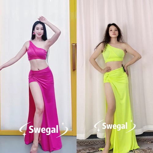 swegal东方舞肚皮舞练功服扭结裙