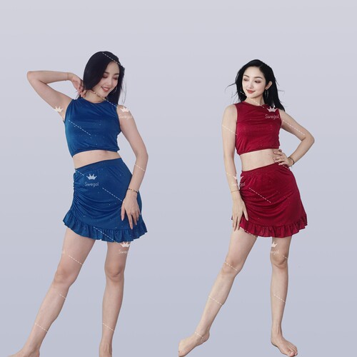 swegal肚皮舞练功服撒银背心
