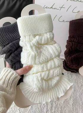 焦糖棕美dai~配德训鞋针织堆堆袜套腿套小腿袜~通勤搭啥都好看！