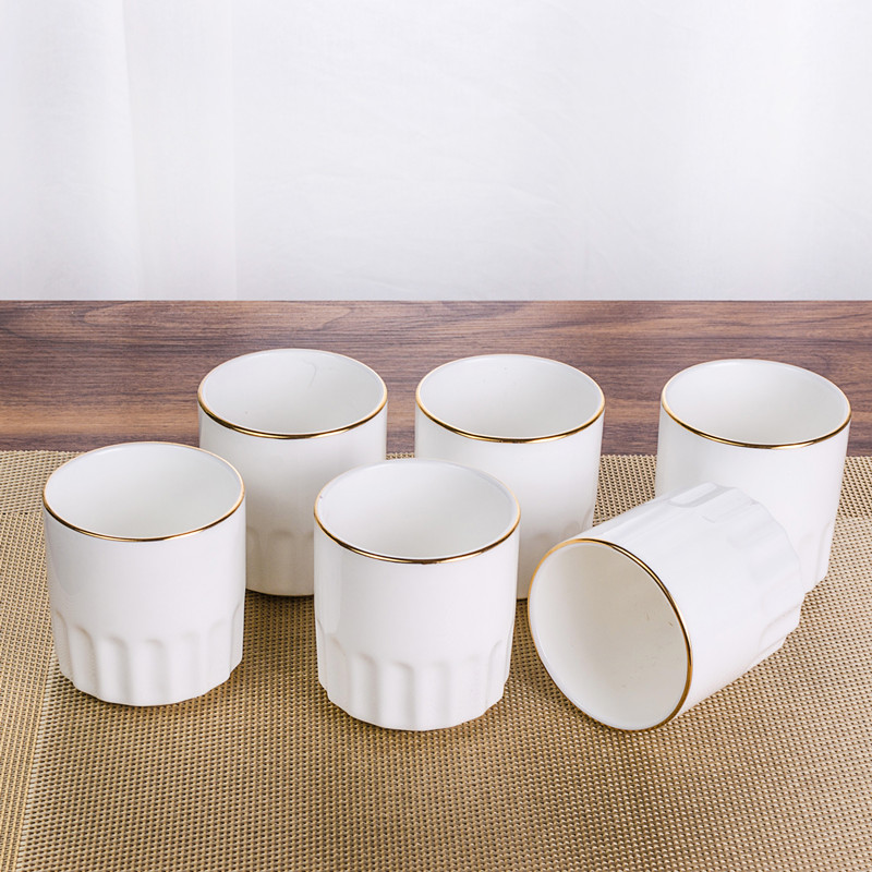 纯白金边简约风陶瓷杯子