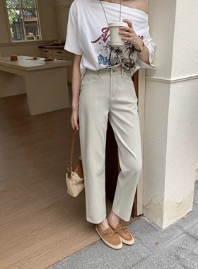 Kabodo卡布牛仔裤女2026春夏小个子直筒裤浅卡其九分蛋卷裤68980