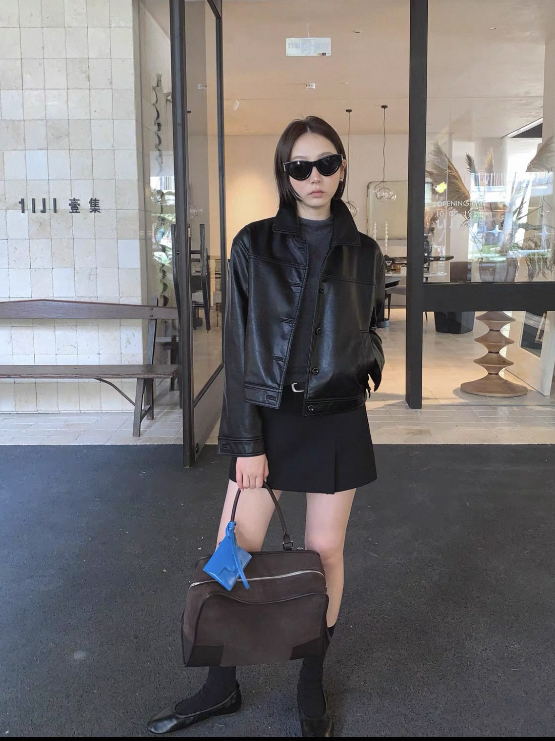 韩系翻领皮衣外套女2026春款宽松显瘦百搭小个子短款夹克上衣8005