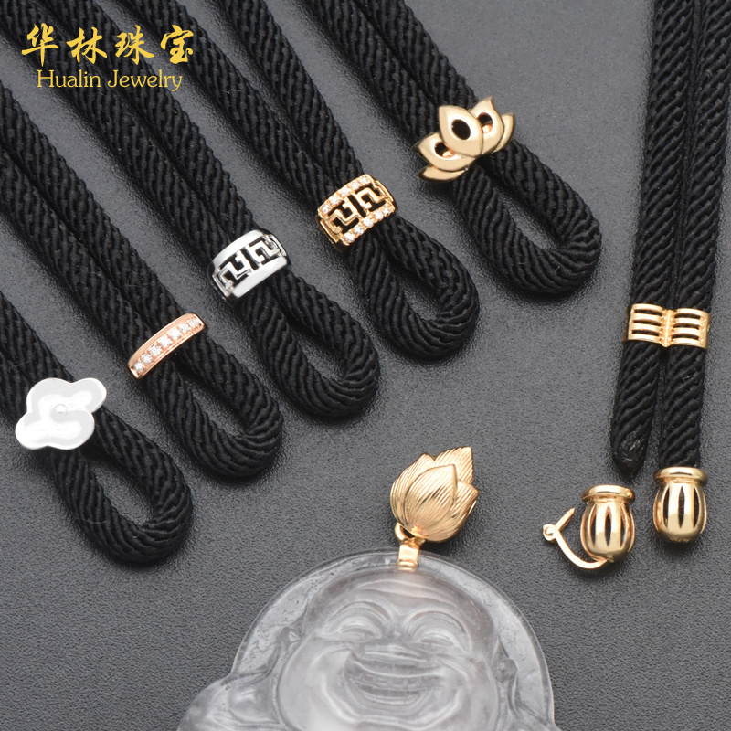 18K金高货绳翡翠吊坠挂绳