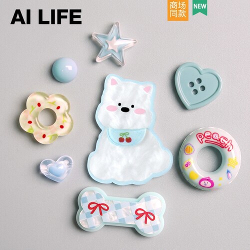 AI LIFE 可爱西高地洞洞鞋配饰鞋花卡通diy装饰扣适配Cross/Crocs