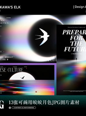 13p可商用五彩斑斓的黑色飞鸟光影绘画海报壁纸JPG背景图设计素材