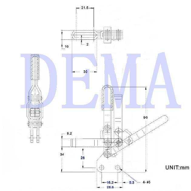 厂家供应得马牌DEMA-101AI(直底座)快速夹具快速夹钳压把