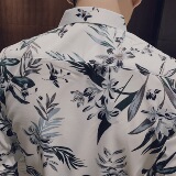 C803#_黑小伙风男士韩版修身社会长袖休闲印花衬衫潮男P58，男装衬衫，电商C309
