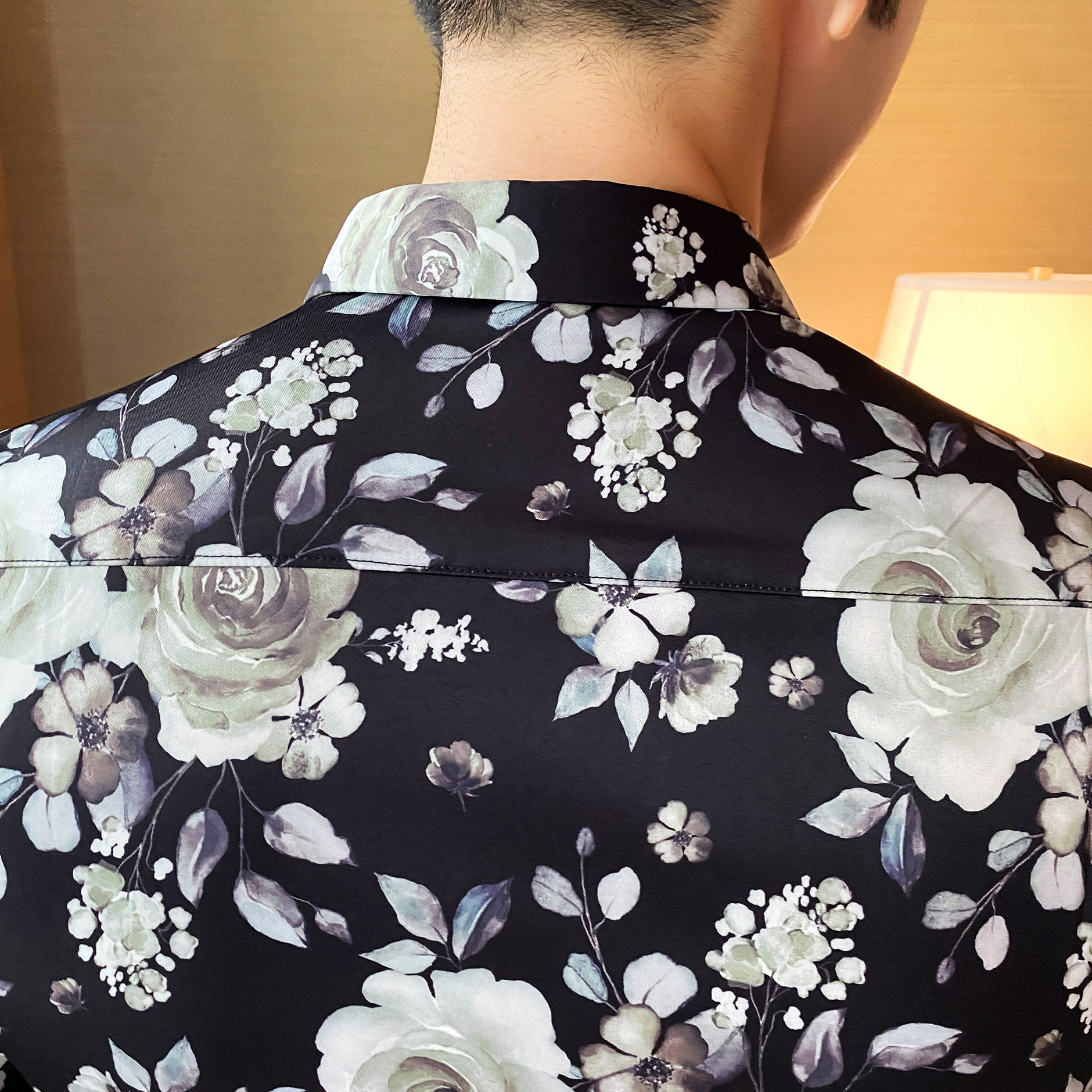 C912#春秋款男士韩版修身长袖印花衬衫店主英伦衬衣潮P58,男装衬衫,电商C309