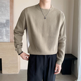 9805#P98秋冬新款假两件针织衫男士圆领长袖休闲毛衣潮，男装针织衫/毛衣，电商C309