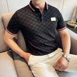 2025新款春夏轻奢翻领polo衫字母条纹男士短袖T恤衫9502/P58，男装T恤，电商C309