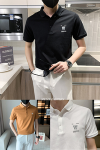 2025夏新款 男士休闲polo衫翻领短袖T恤简约字母潮95005_P58控78图片