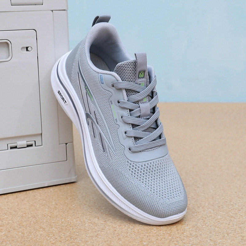 夏季老北京布鞋男款透气网面运动鞋休闲跑步鞋系带软底男士健步鞋