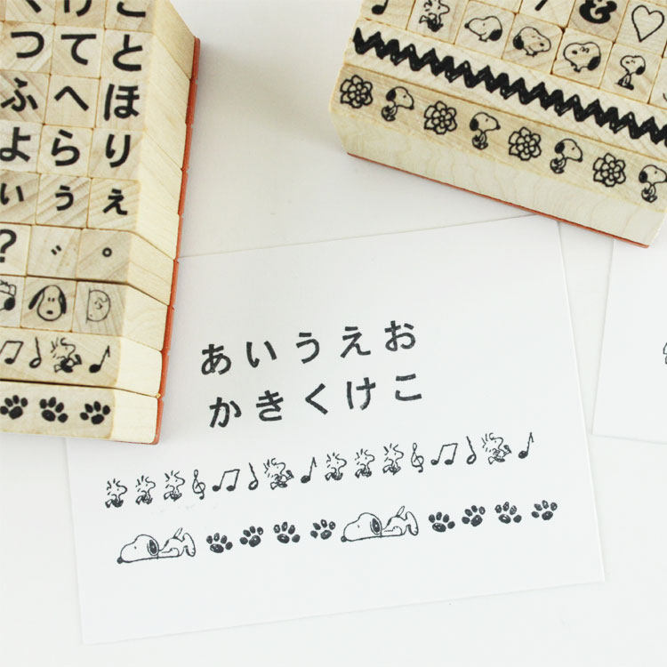 日本KODOMO NO KAO童颜史努比木头印章文字字母套装手帐