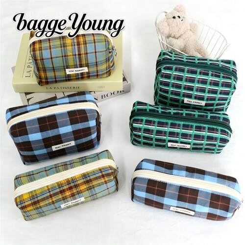Baggeyoung文艺格子大容量收纳包