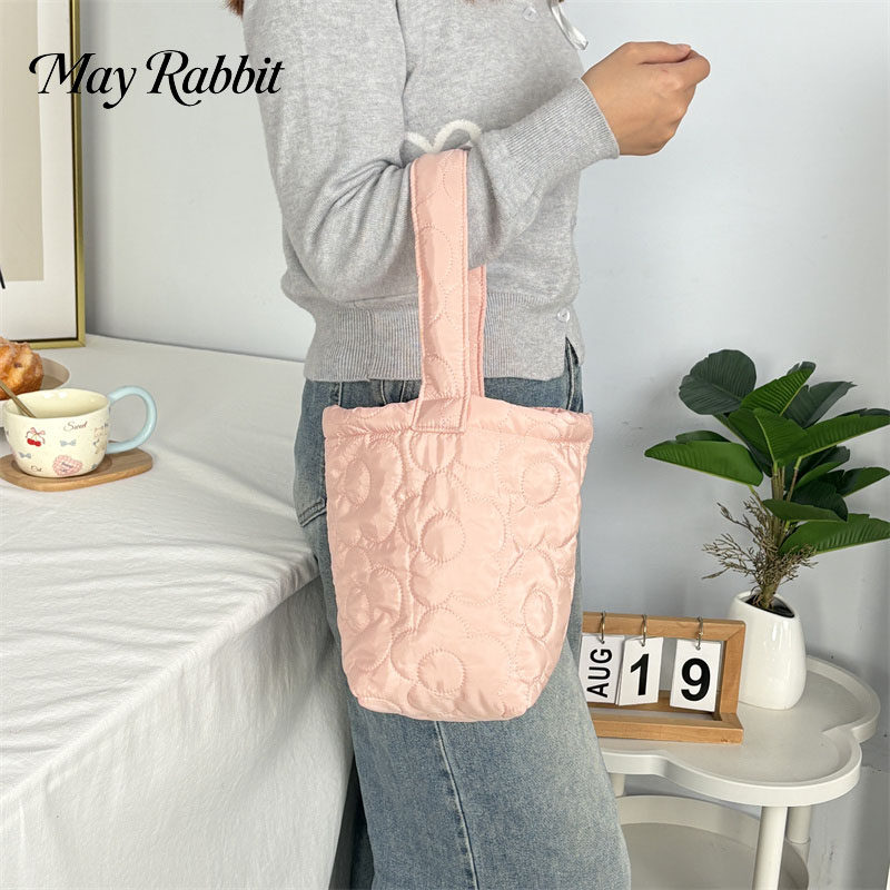 MAYRABBIT新款绗棉手提水桶包