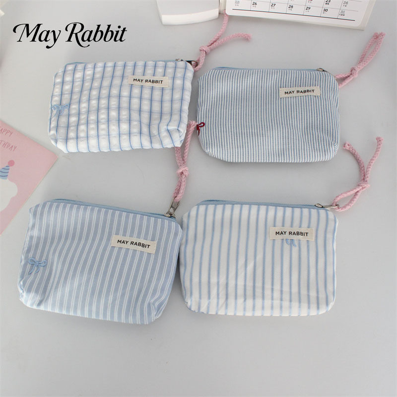 MAYRABBIT新款条纹刺绣蝴蝶结女