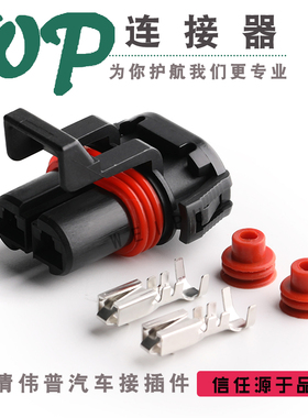 2孔 DJ70282B-6.3-21 线束插头 汽车接接插件 防水