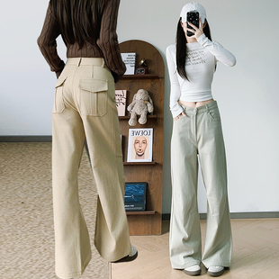 工装裤2026春款阔腿卫裤女工装新款垂感高腰休闲直筒裤子