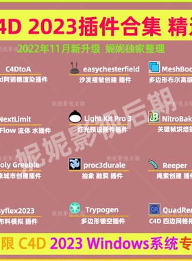 C4D 2023插件合集 RealFlow QuadRemesher Light Kit Pro 3限Win