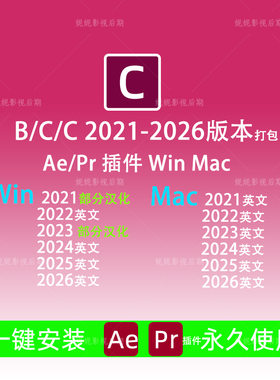 AE/PR插件 BCC 2023(Win部分汉化)-2026(英文版) v19一起打包