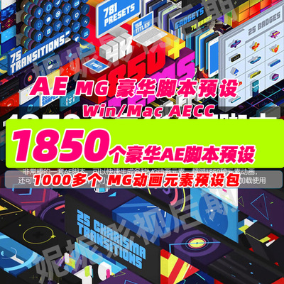 56-AE脚本Videohive Big Pack of Elements MG动画文字标题图形