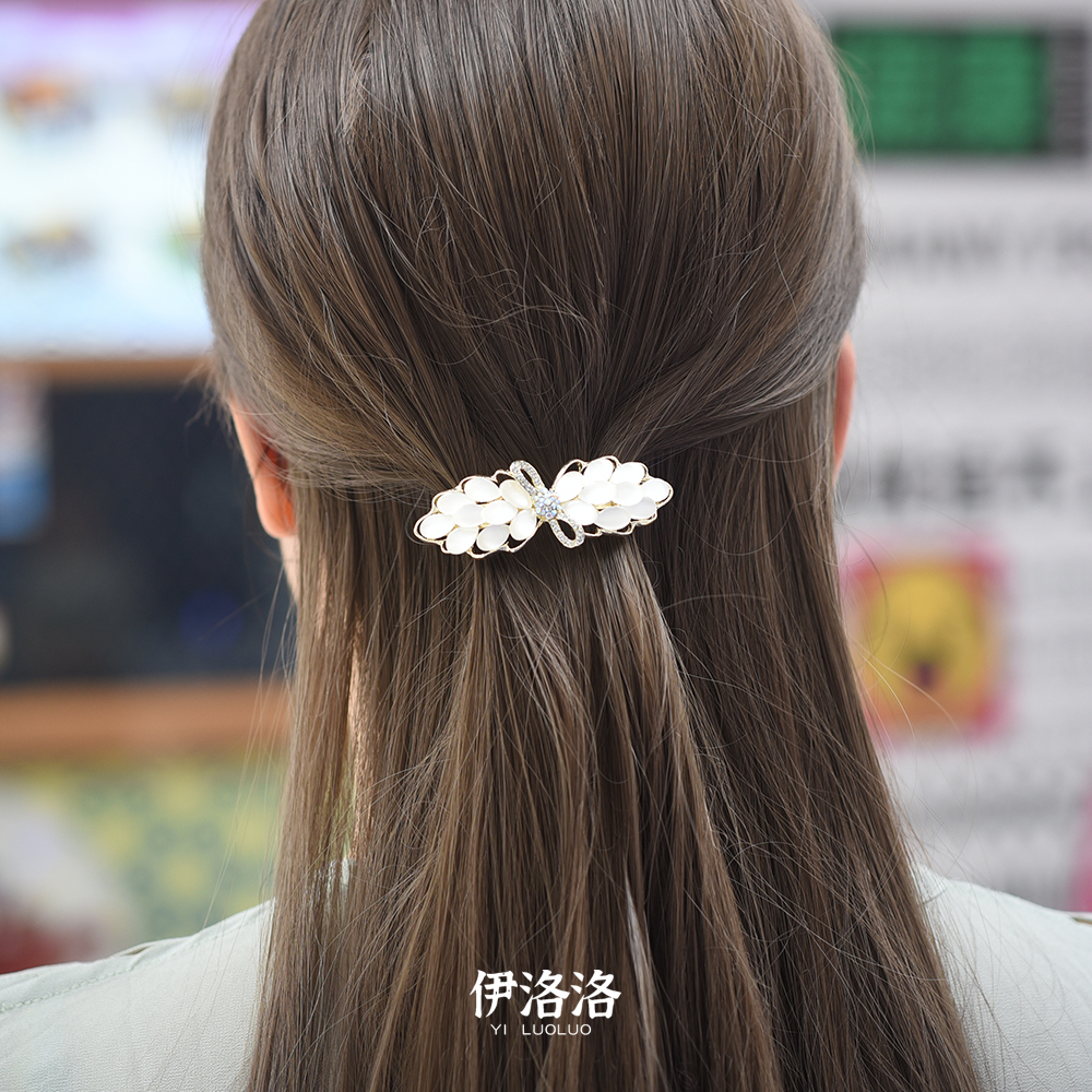 小号蝴蝶结后脑勺半扎发夹仿猫眼头发夹子发卡横夹网红2025年新款