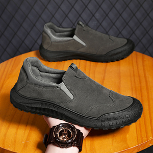 春秋季耐磨劳保鞋一脚蹬懒人鞋轻便软底上班工作鞋户外休闲运动鞋