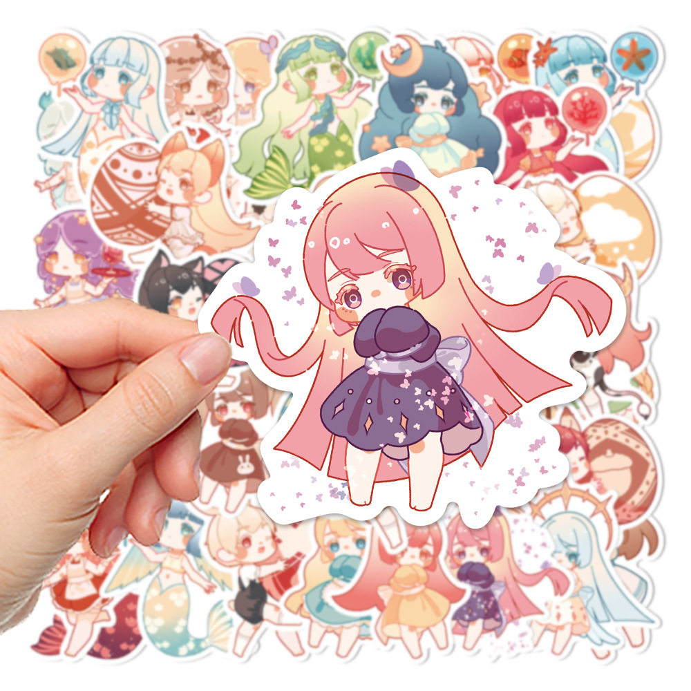 【原创】40张卡通手绘q版人物贴纸手账本装饰防水diy手机壳贴画