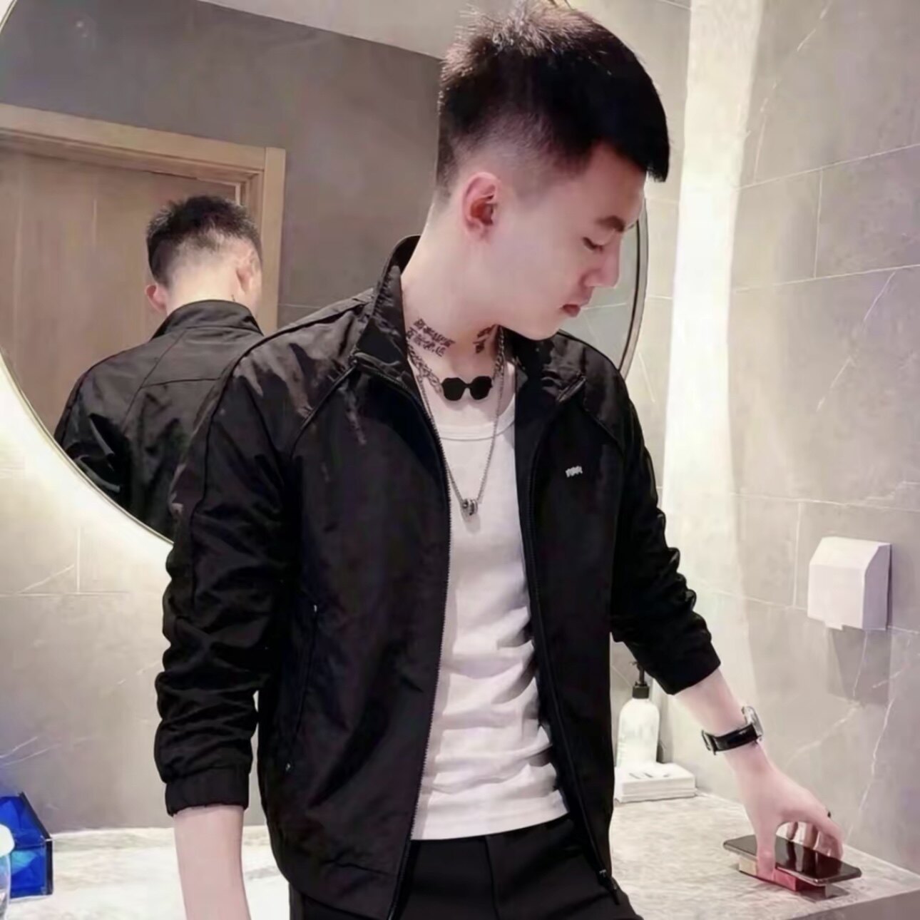 新款气质个性春秋款休闲风男士外套修身显瘦时尚潮流帅气百搭爆款