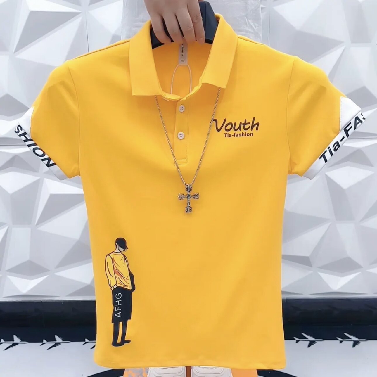 2025新款男士短袖polo衫时尚韩版修身翻领休闲百搭帅气潮流上衣潮