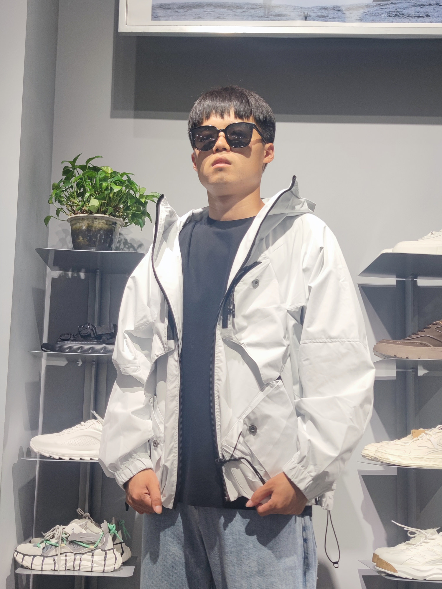 素拼连帽春秋宽松三防科技